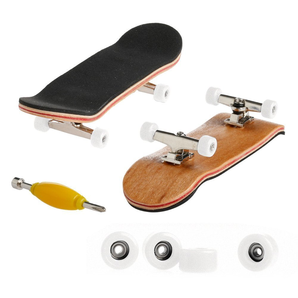 Lottoyday 1 Pack Mini Maple Fingerboard – Professional Wooden Finger Skateboard Toy (White)
