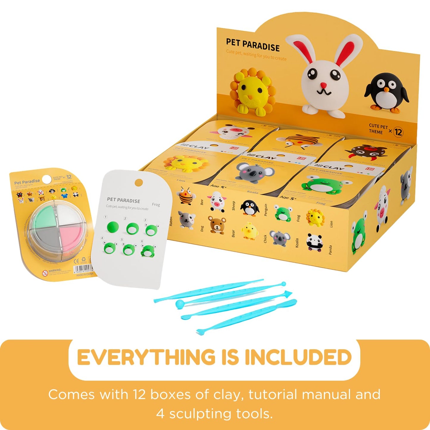 LOUFOR Air Dry Clay Kits for Kids — Safe, Non-Toxic Modeling Clay with Tools & Tutorials