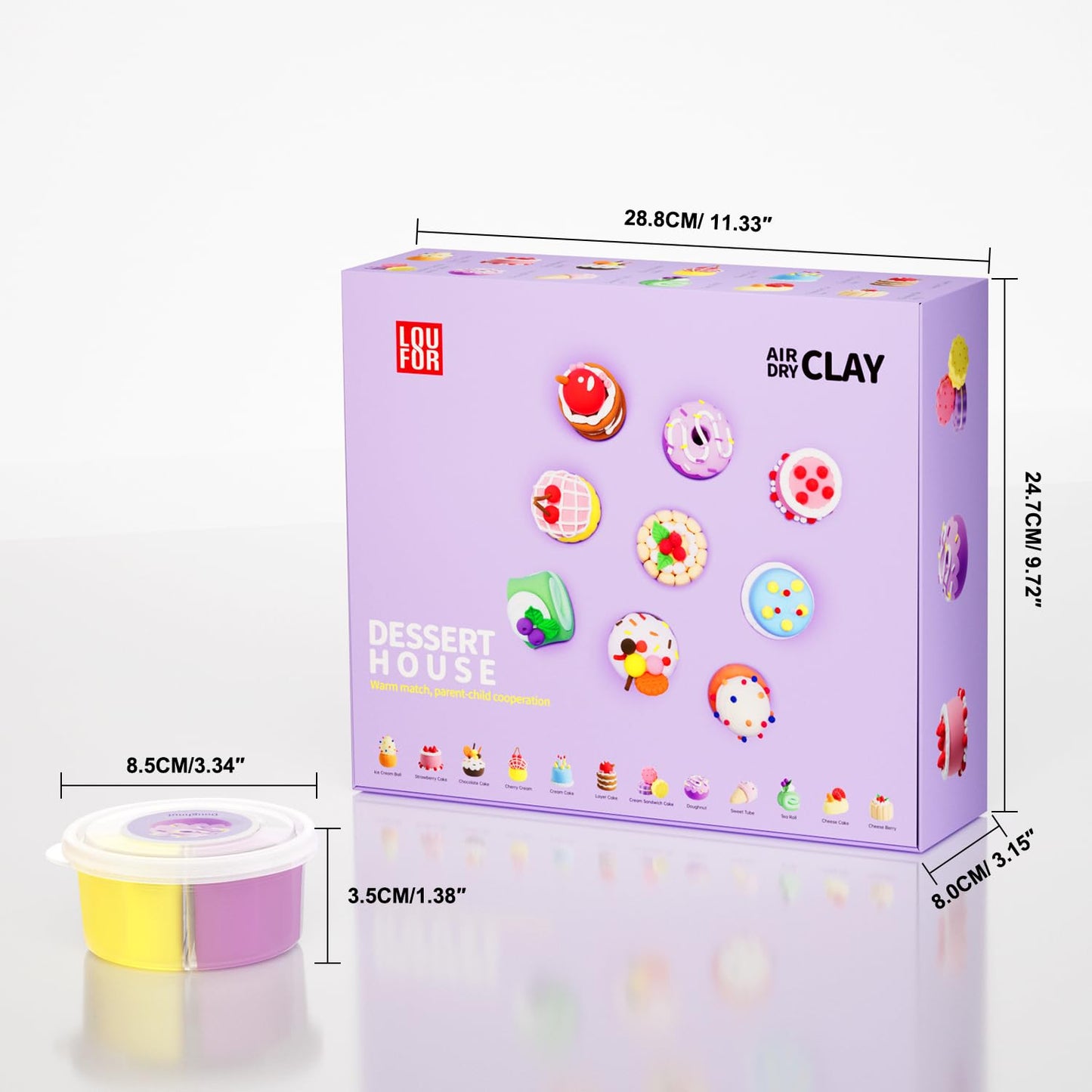 LOUFOR Air Dry Clay Kits – 12-Box Colorful Modeling Clay Set with Tools & Tutorials | Safe, Non-Toxic