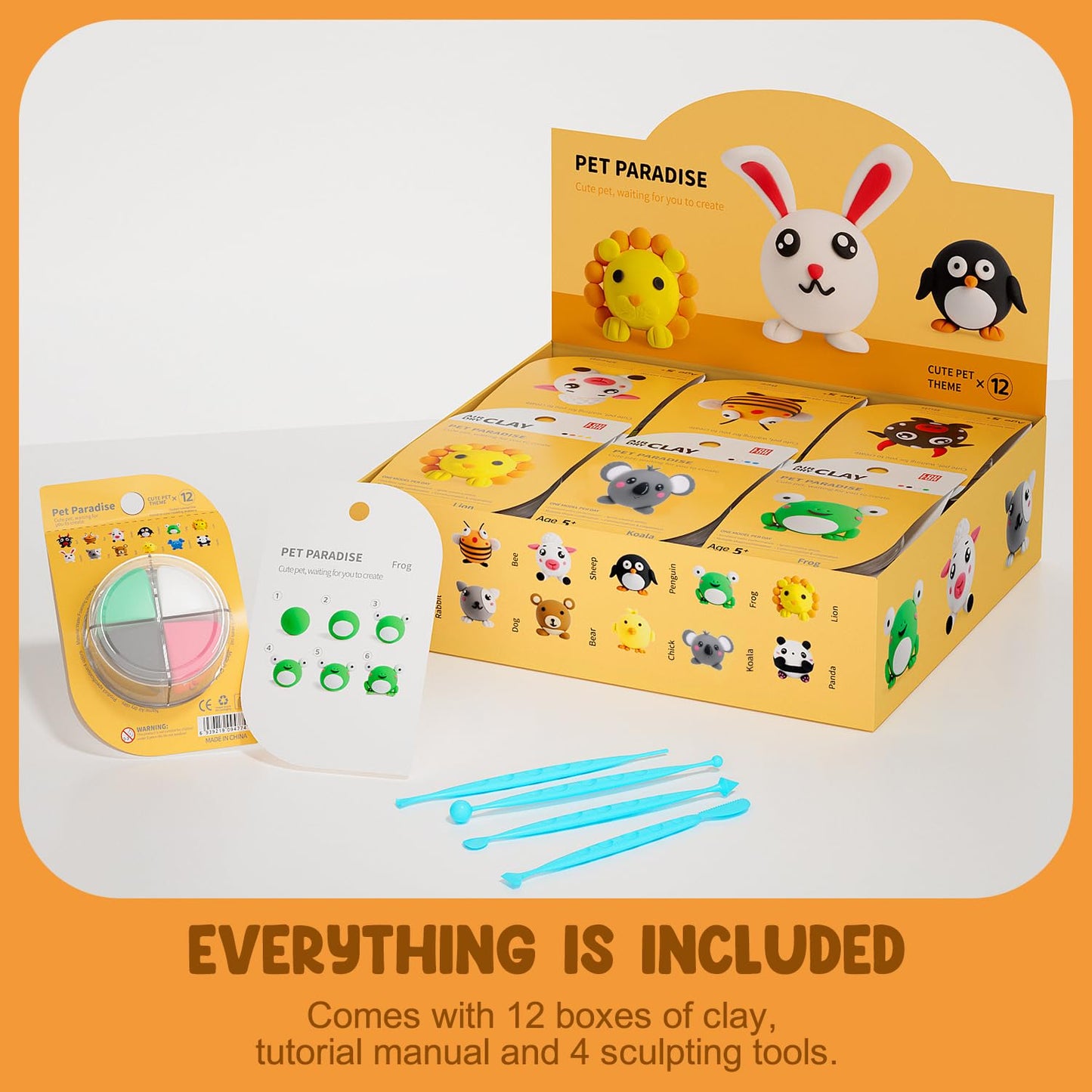 LOUFOR Air Dry Clay Kit for Kids – 12 Boxes, Ultra Light & Soft Modeling Clay