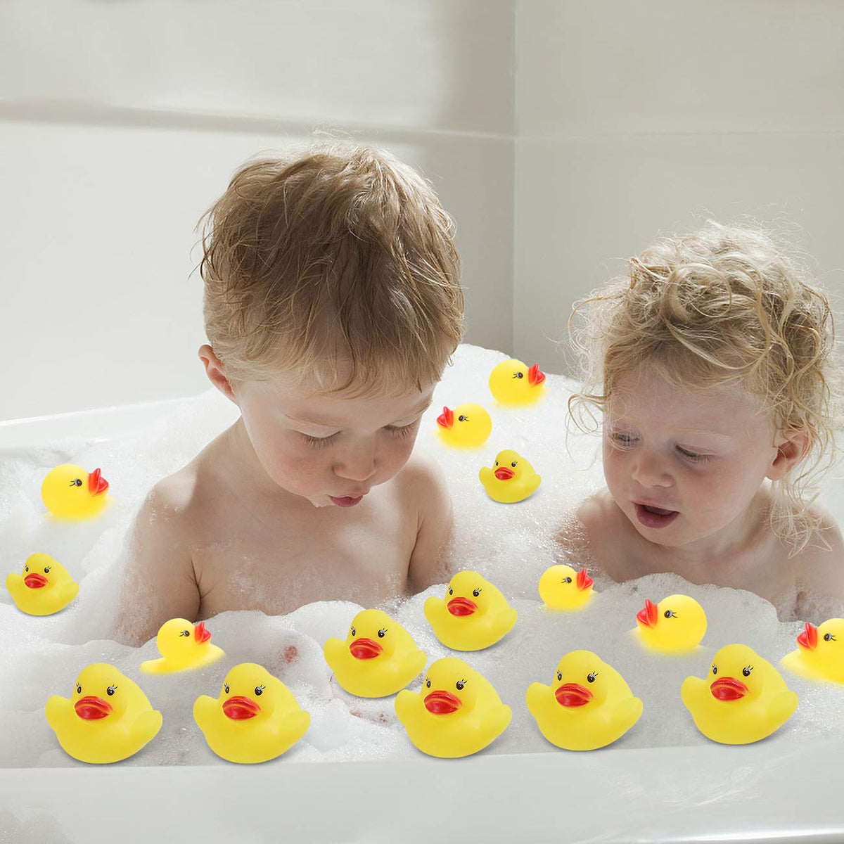 LOUHUA Rubber Ducks Bath Toys – 50 Mini Ducks Bulk for Kids