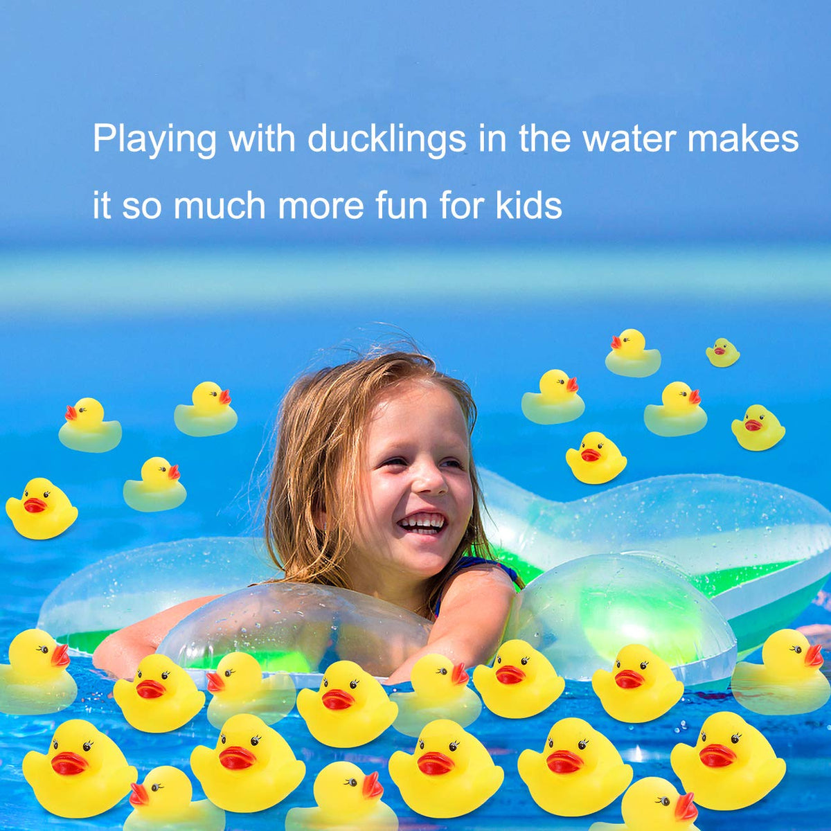 LOUHUA Rubber Ducks Bath Toys – 50 Mini Ducks Bulk for Kids