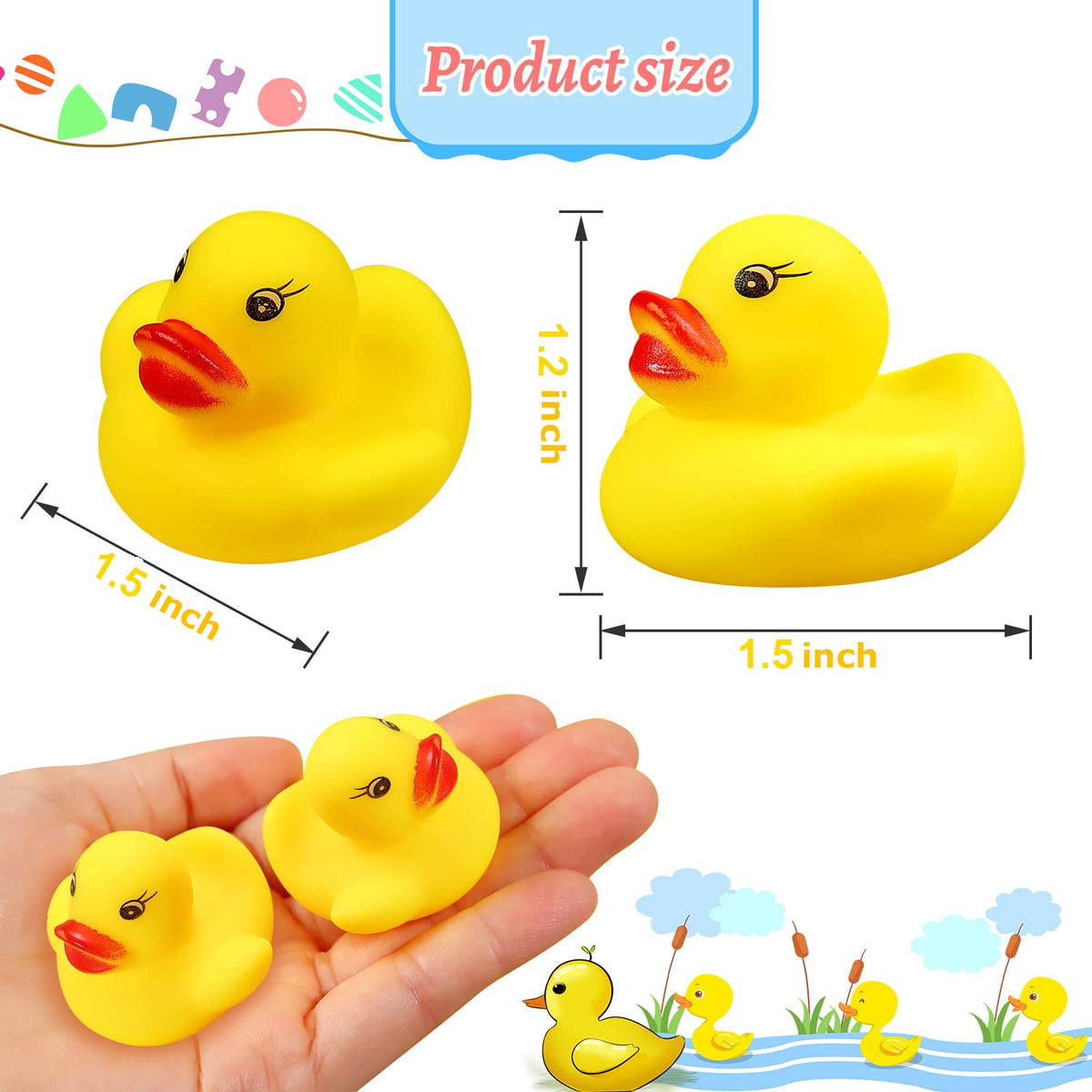LOUHUA Rubber Ducks Bath Toys – 50 Mini Ducks Bulk for Kids