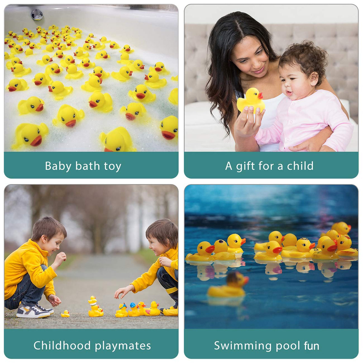 LOUHUA Rubber Ducks Bath Toys – 50 Mini Ducks Bulk for Kids