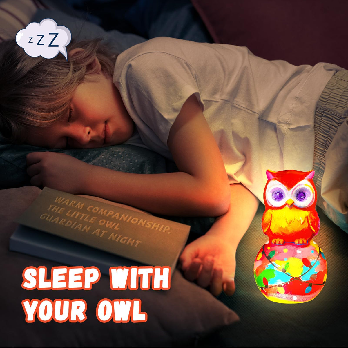 Loungelore Paint Your Own Owl Lamp Kit – DIY Owl Night Light for Kids (Ages 3-12+)