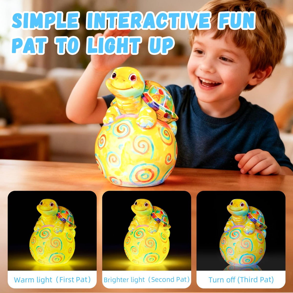 Loungelore Paint Your Own Turtle Lamp Kit – DIY Kids Craft & Night Light