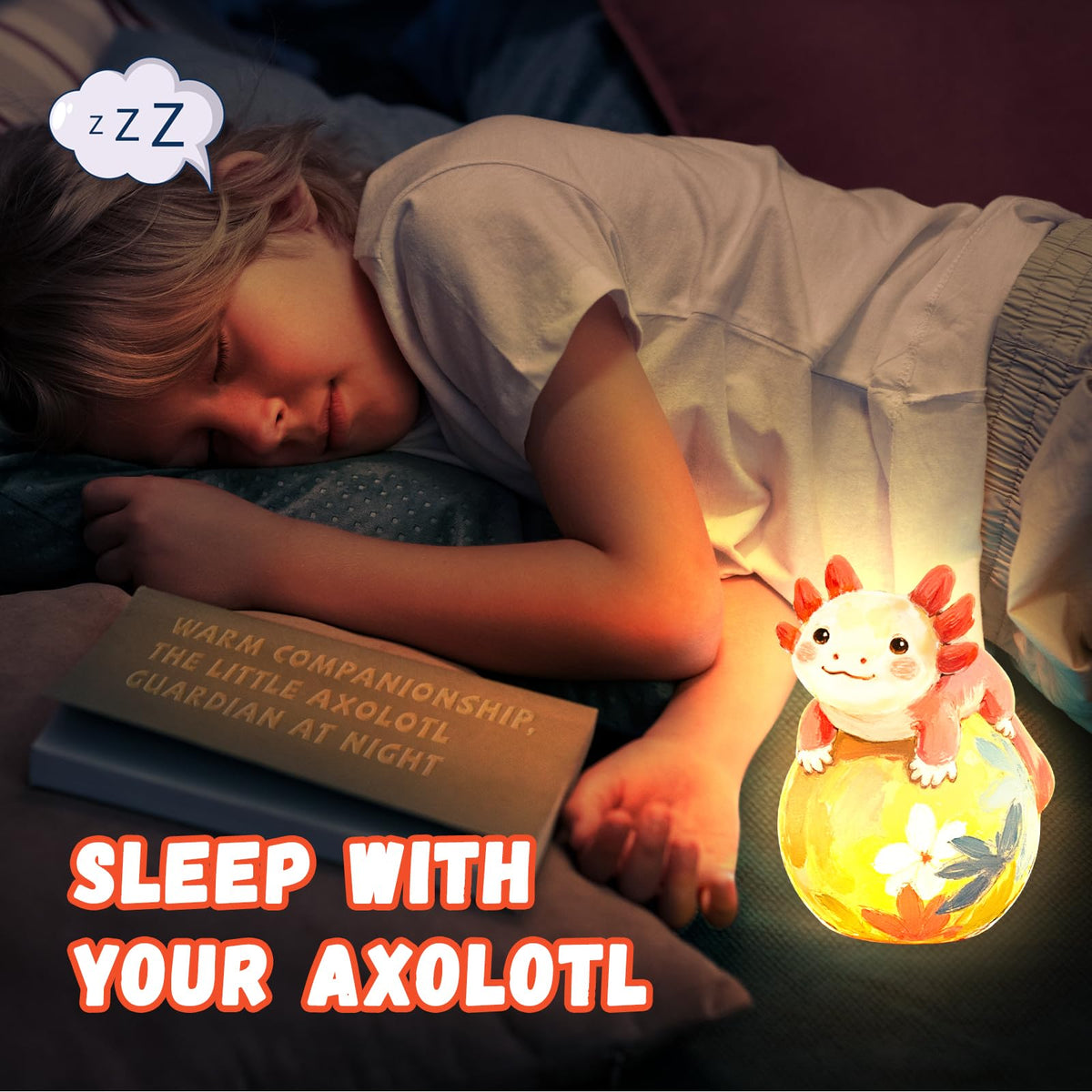 Loungelore Paint Your Own Axolotl Lamp Kit – Tap Light DIY Crafts for Kids