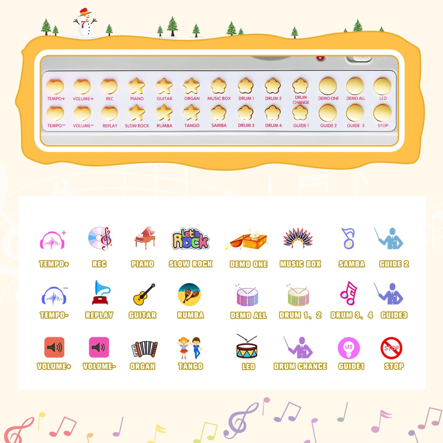 Love&Mini 31-Key Piano Toy Keyboard for Kids 3+ | Mic & Stool