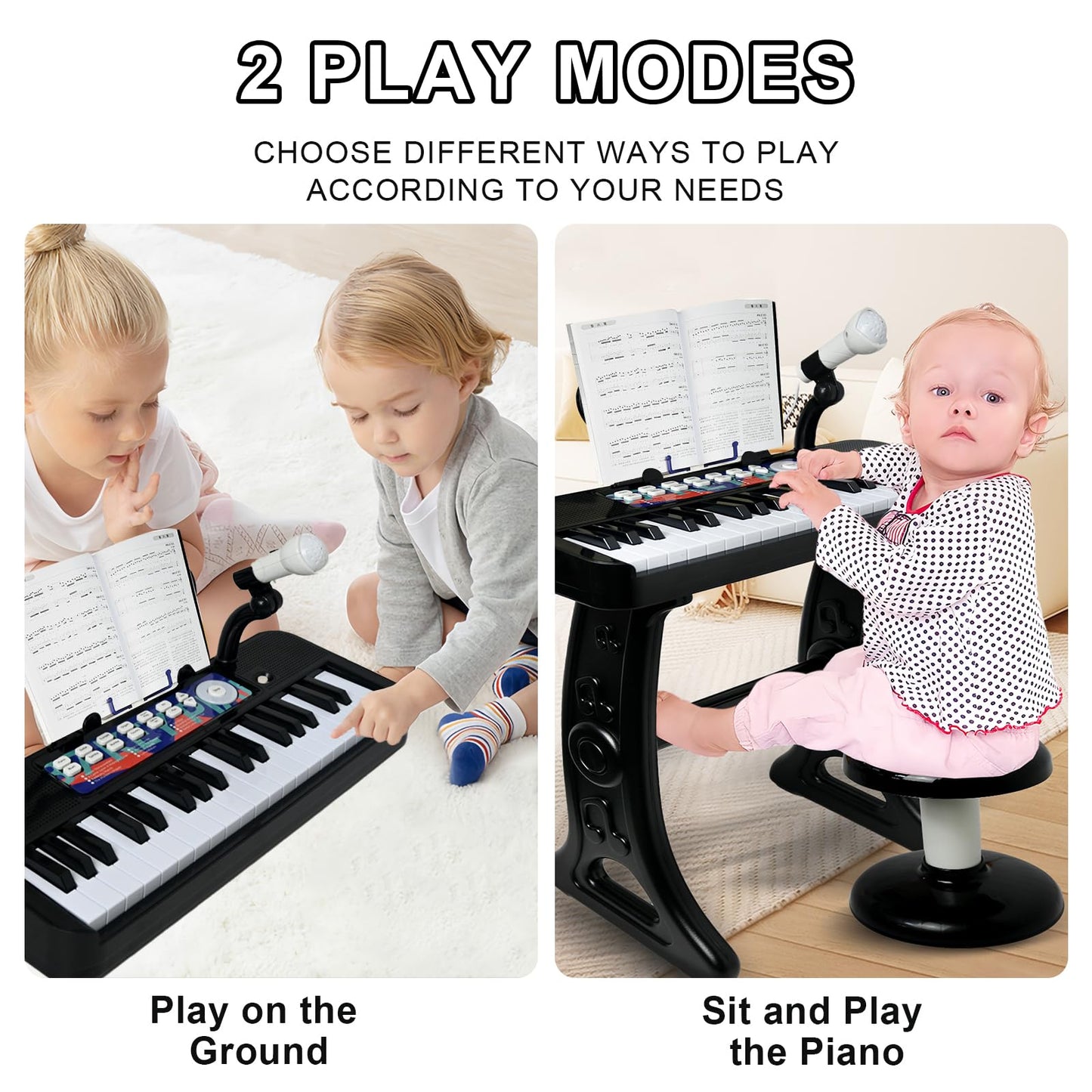 Love&Mini 37-Key Piano Toy for Kids (Ages 3-8) – Stand, Stool & Microphone