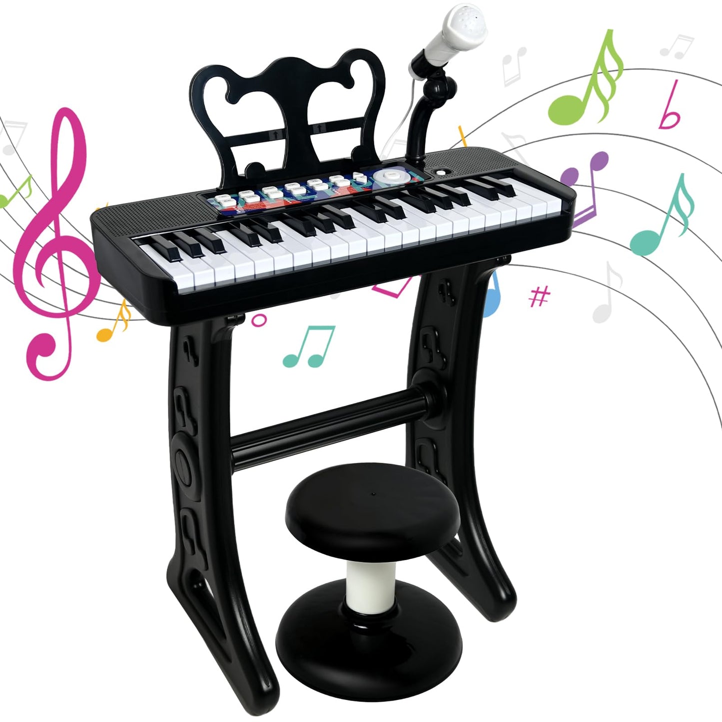 Love&Mini 37-Key Piano Toy for Kids (Ages 3-8) – Stand, Stool & Microphone