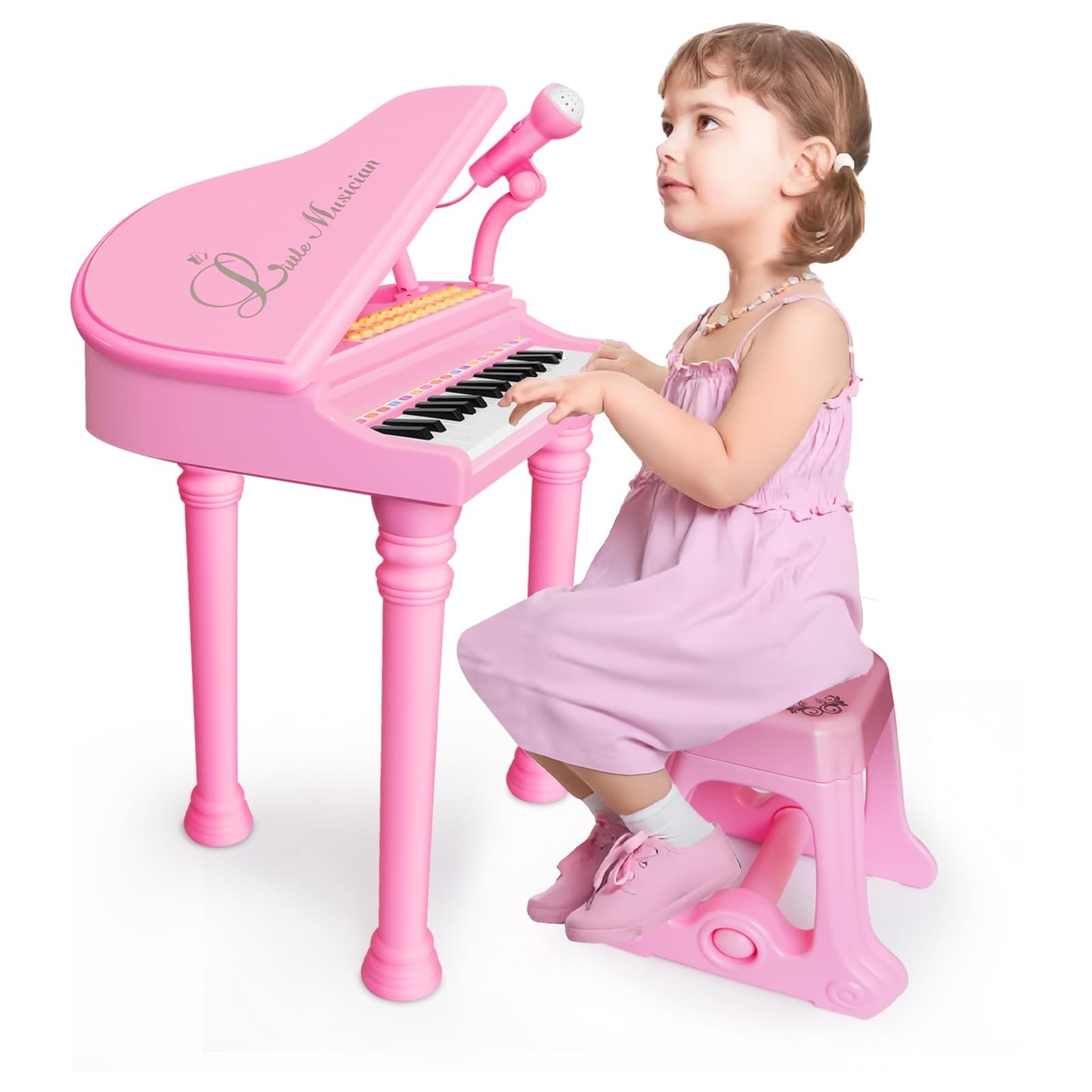 Love&Mini Piano Keyboard Toy for Girls – 31 Keys, Microphone & Stool