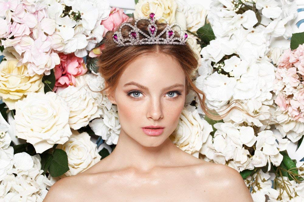 Lovelyshop Pink Gems Rhinestone Tiara for Kids – Princess Party Crown