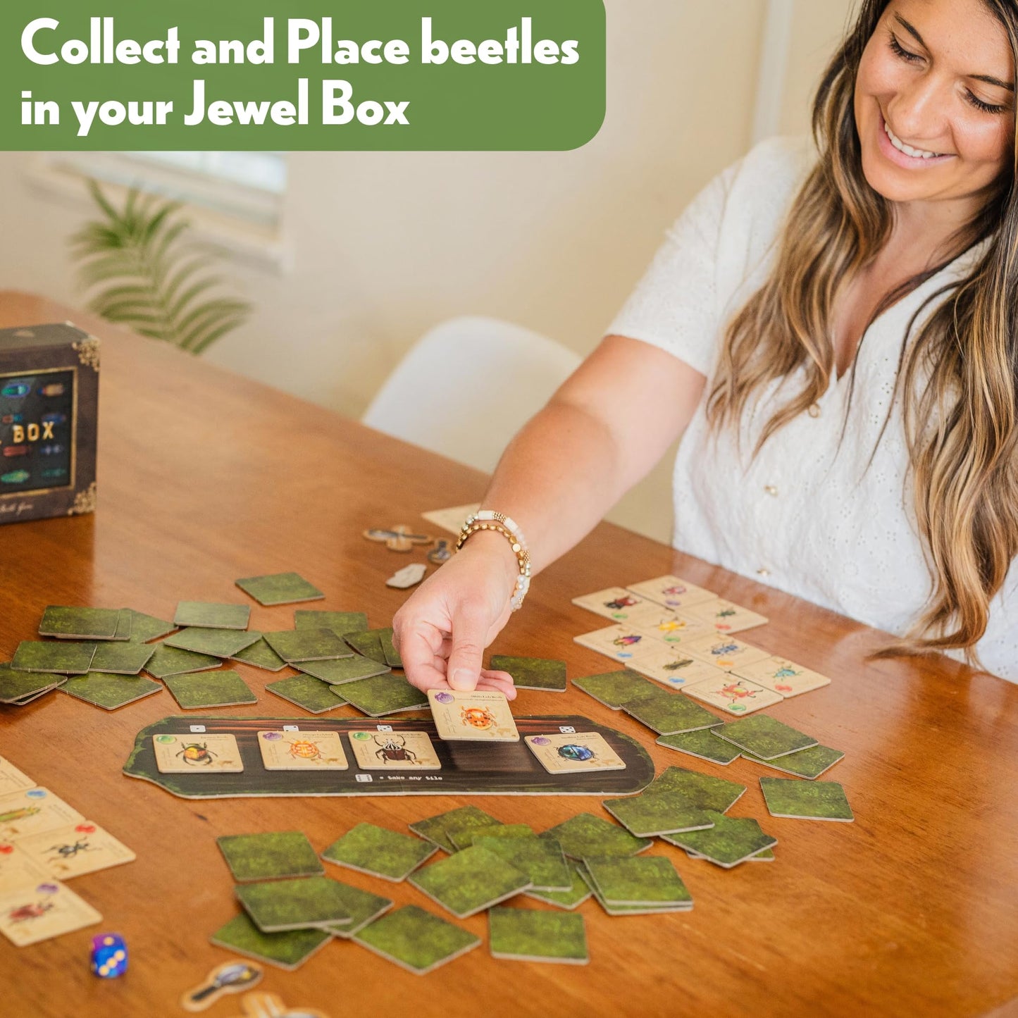 Lovemore Games Jewel Box: Family Strategy Board Game (1–4 players, 15–30 min, 75 unique beetles)