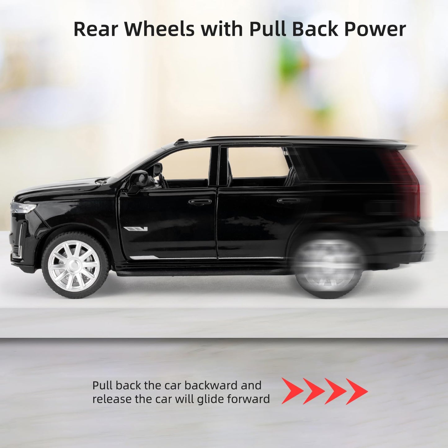 LOVEPOSELY 1:32 Escalade Diecast Model – Pull-Back Car with Sound and Lights