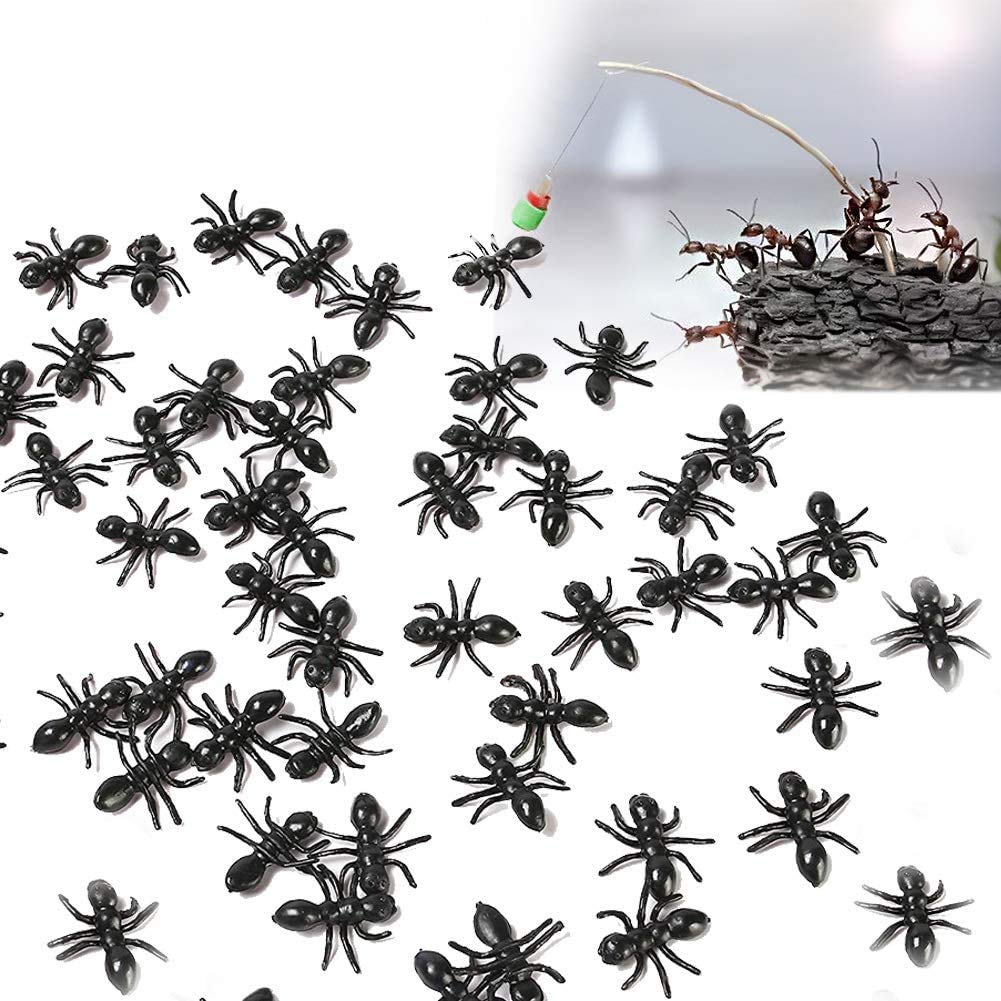 LovesTown 50 PCS Plastic Ants – Realistic Fake Ants for Pranks, Halloween & Party Decor