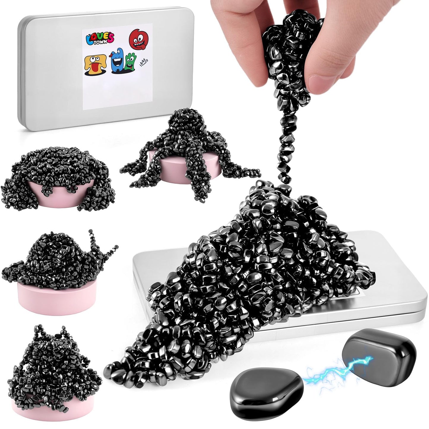 LovesTown 550PCS Fidget Toys – Ferrite Magnetic Beads with Storage Box