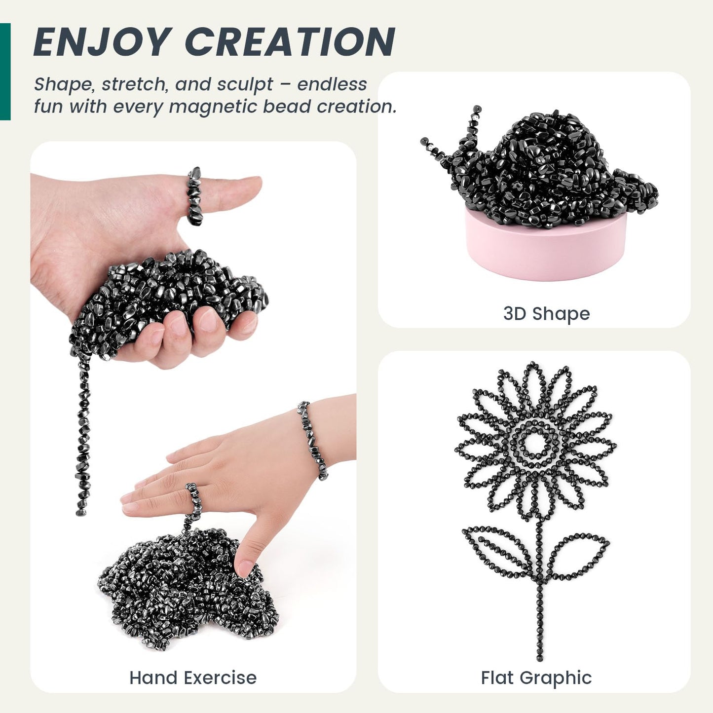 LovesTown 550PCS Fidget Toys – Ferrite Magnetic Beads with Storage Box