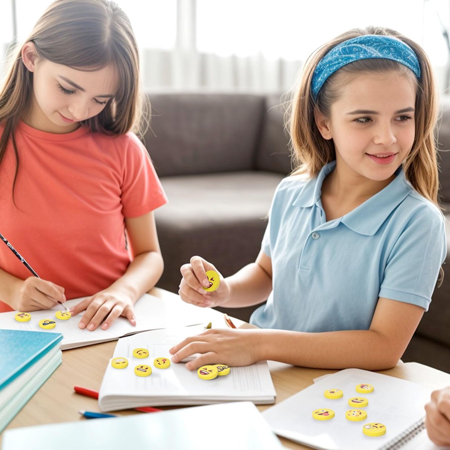 LovesTown Mini Erasers Bulk – 60 Fun Emoticon Erasers for Kids