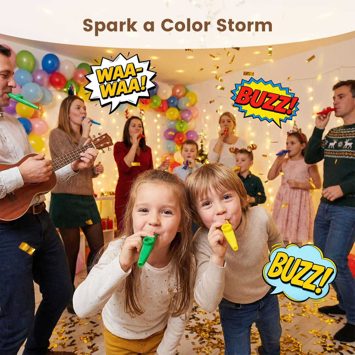 LovesTown Kazoo 18-Piece Bulk Set – Colorful Party Favors & Classroom Instruments