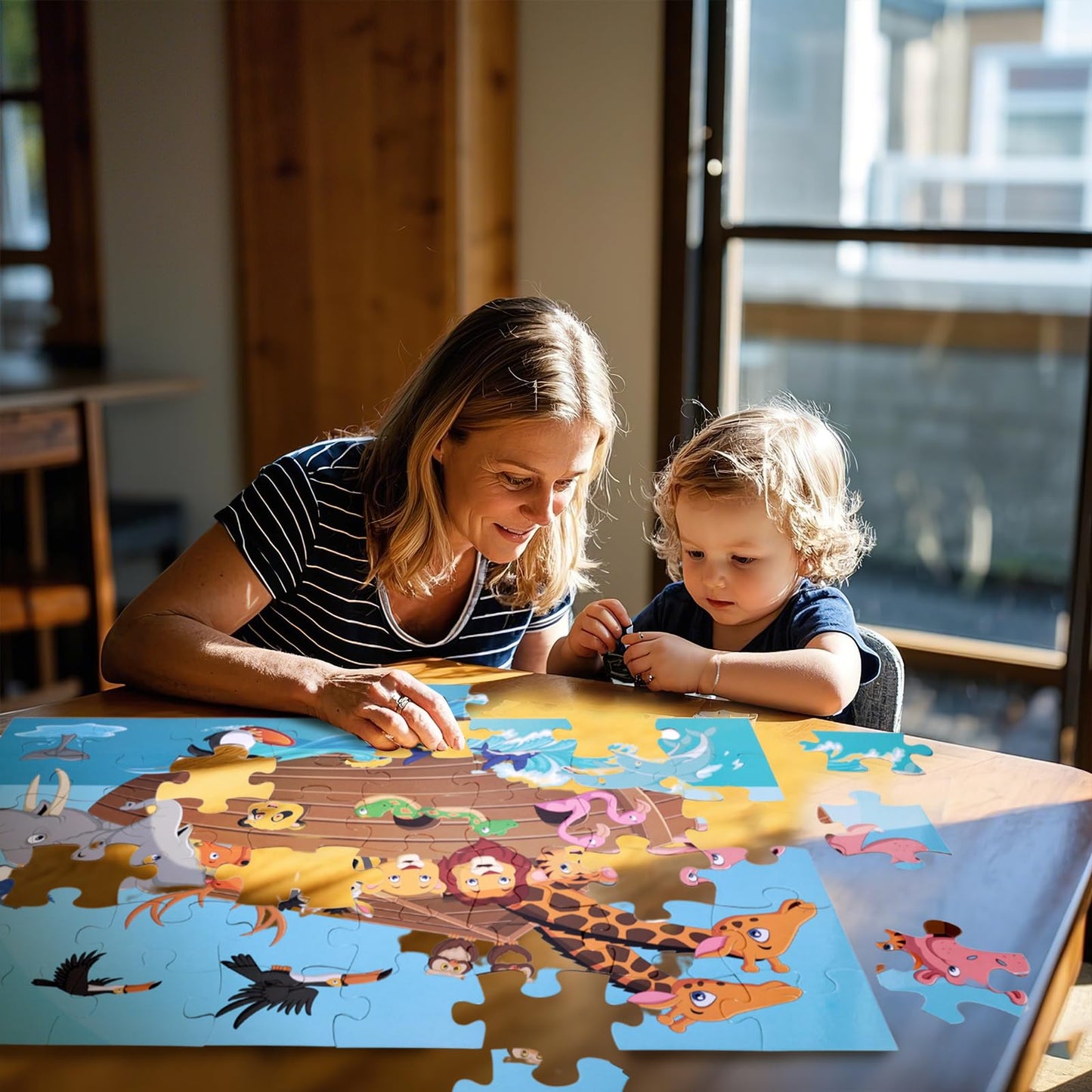 LovesTown Floor Puzzle for Kids – Jumbo Animal Puzzle, 48 Pieces, 3 x 2 ft