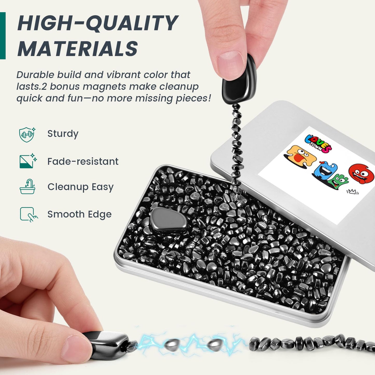 LovesTown 550PCS Fidget Toys – Ferrite Magnetic Beads with Storage Box