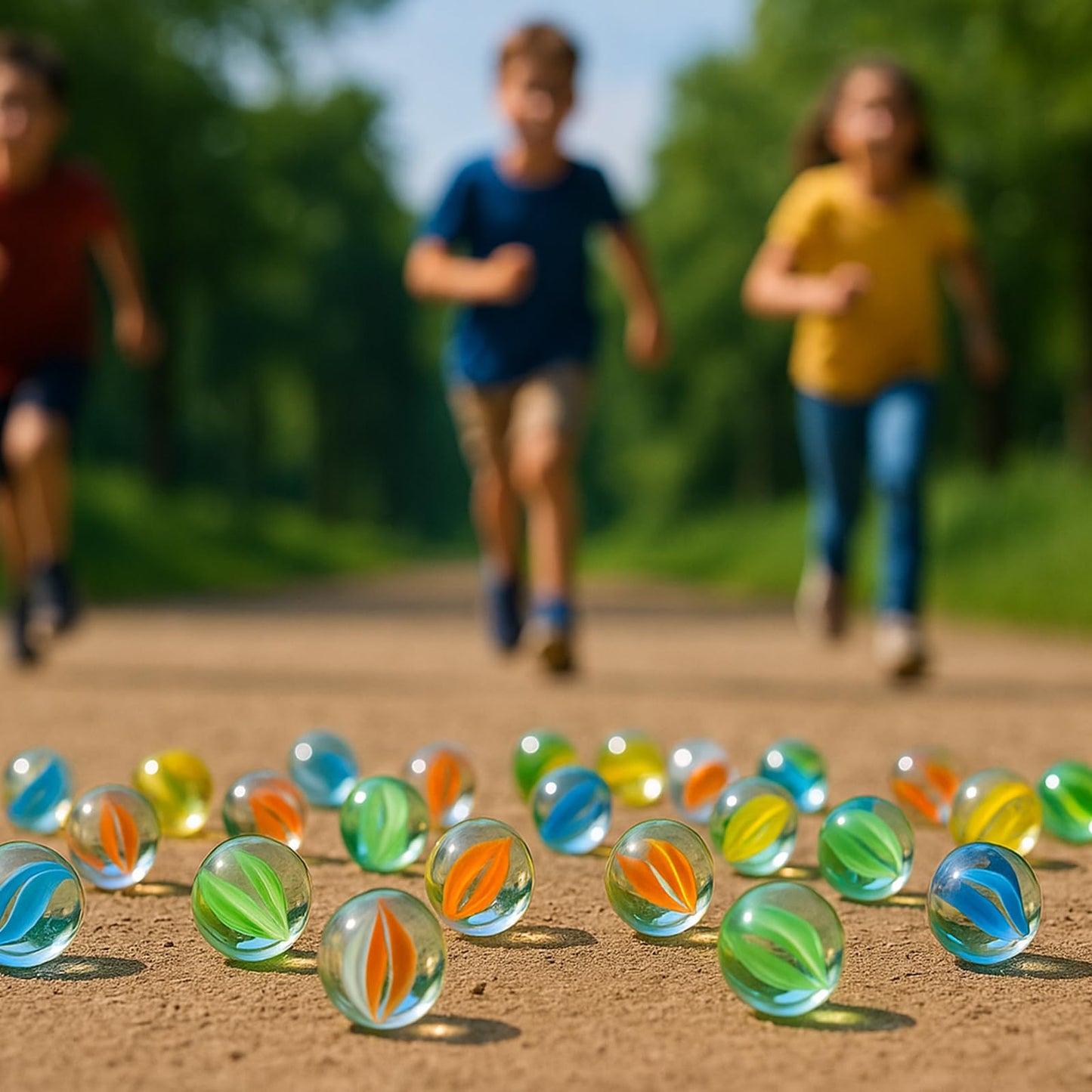 LovesTown 60PCS Glass Marbles Bulk — Cat-Eye Styles for Kids' Games & Home Decor