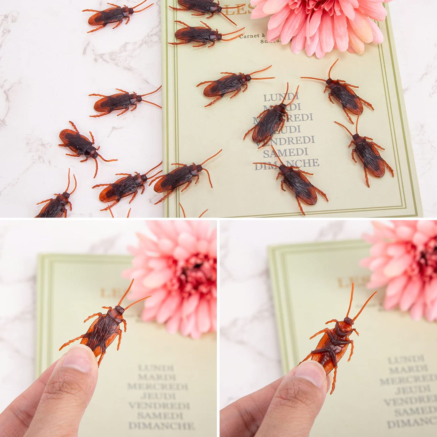 LovesTown 150PCS Fake Roaches – Plastic Cockroach Prank Toys for Halloween & Party Decoration