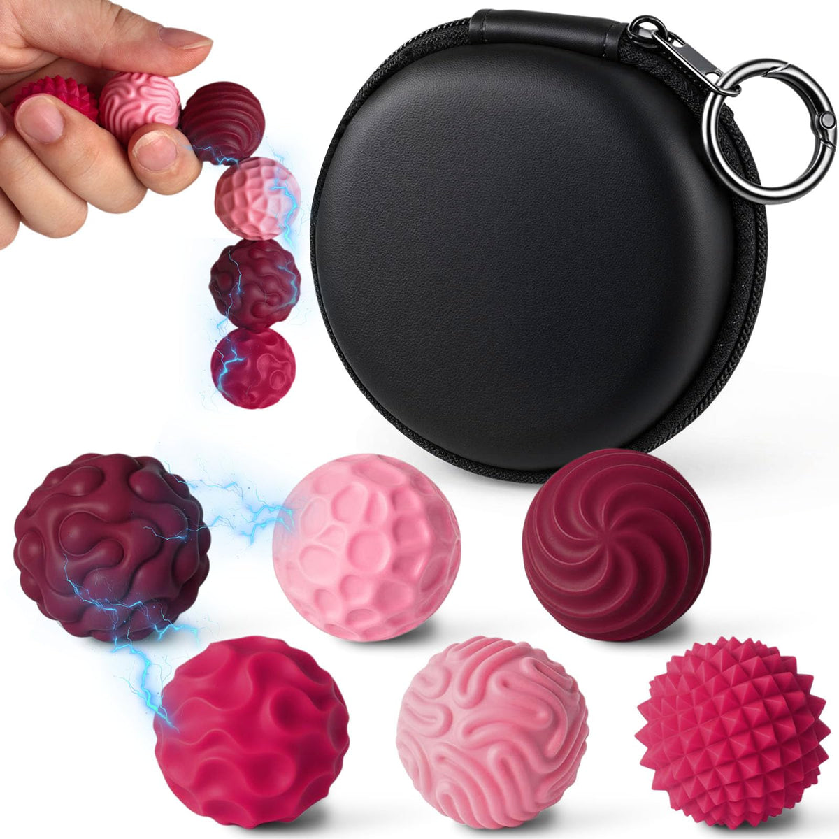 LovesTown 6PCS Silicone Magnetic Fidget Balls — Quiet Desk Stress Relief Toys