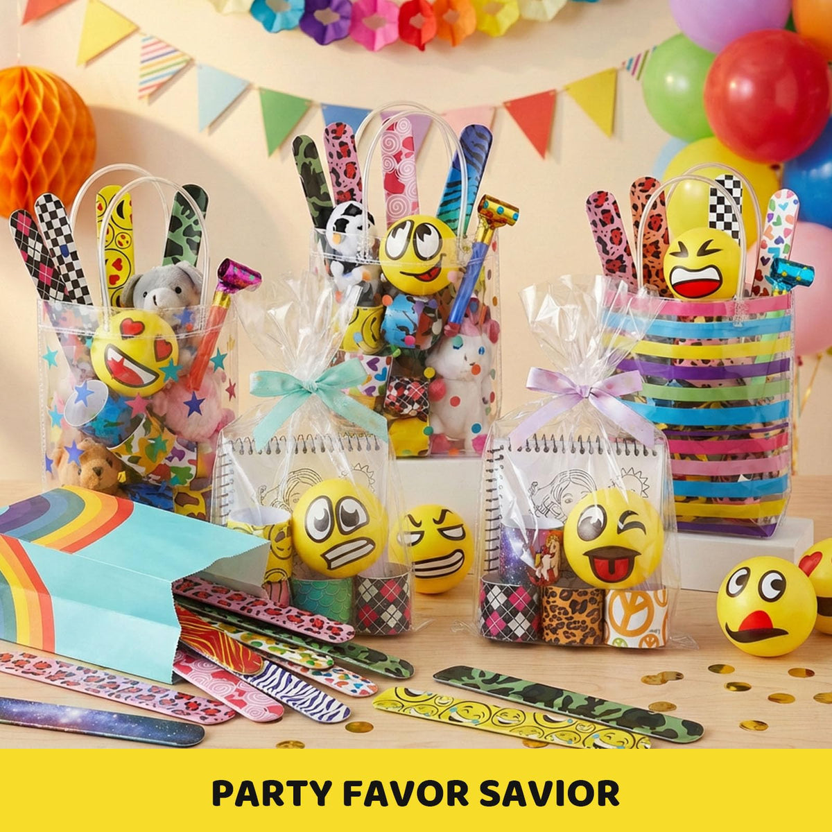 LovesTown Slap Bracelets for Kids – 48 PCS Bulk Party Favors & Classroom Prizes