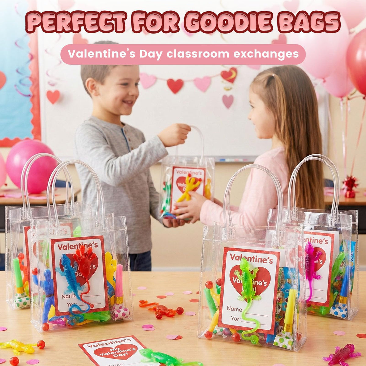 LovesTown 48PCS Party Favors for Kids – 16 Wall Climbers, 16 Sticky Hands & 16 Stretchy Lizards | Classroom Prizes & Stocking Stuffers
