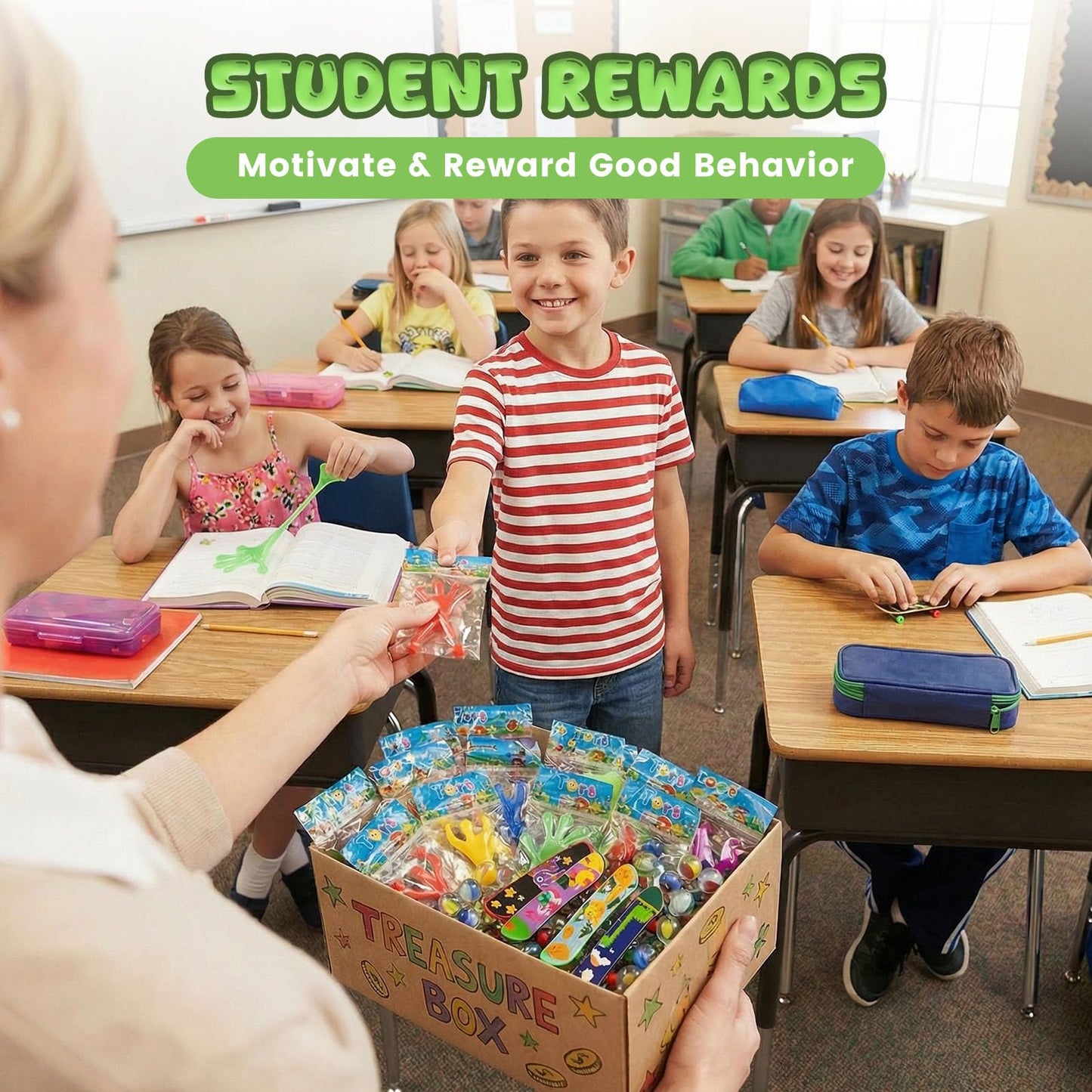 LovesTown 48PCS Party Favors for Kids – 16 Wall Climbers, 16 Sticky Hands & 16 Stretchy Lizards | Classroom Prizes & Stocking Stuffers