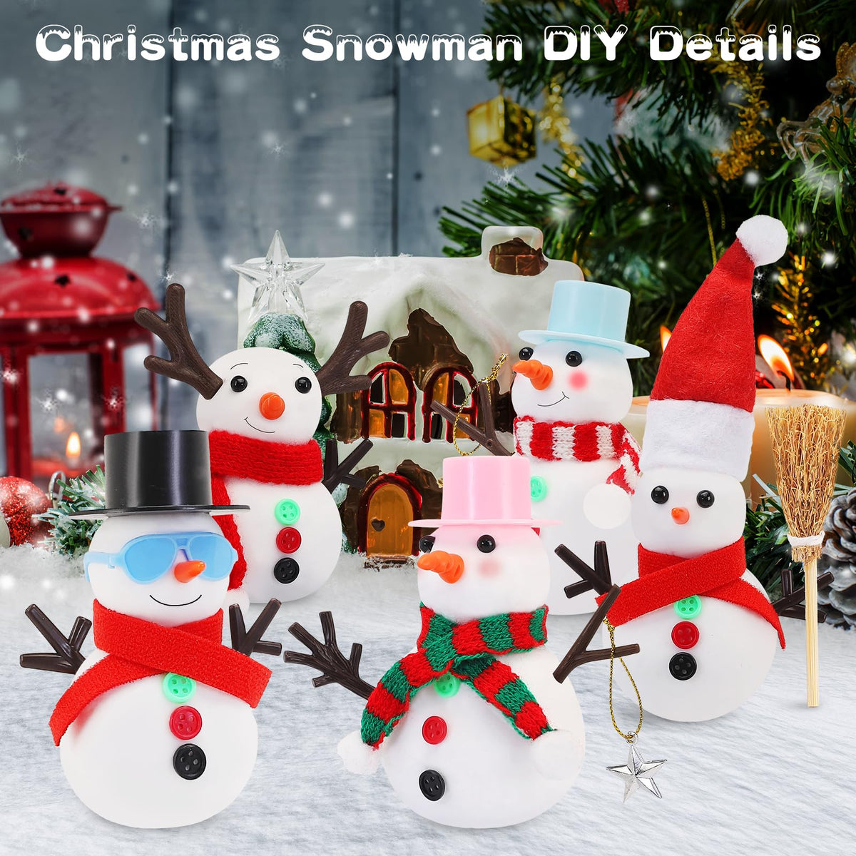 LOVEXIRAN 9 Pack Build A Snowman DIY Kit – Kids Christmas Craft Set