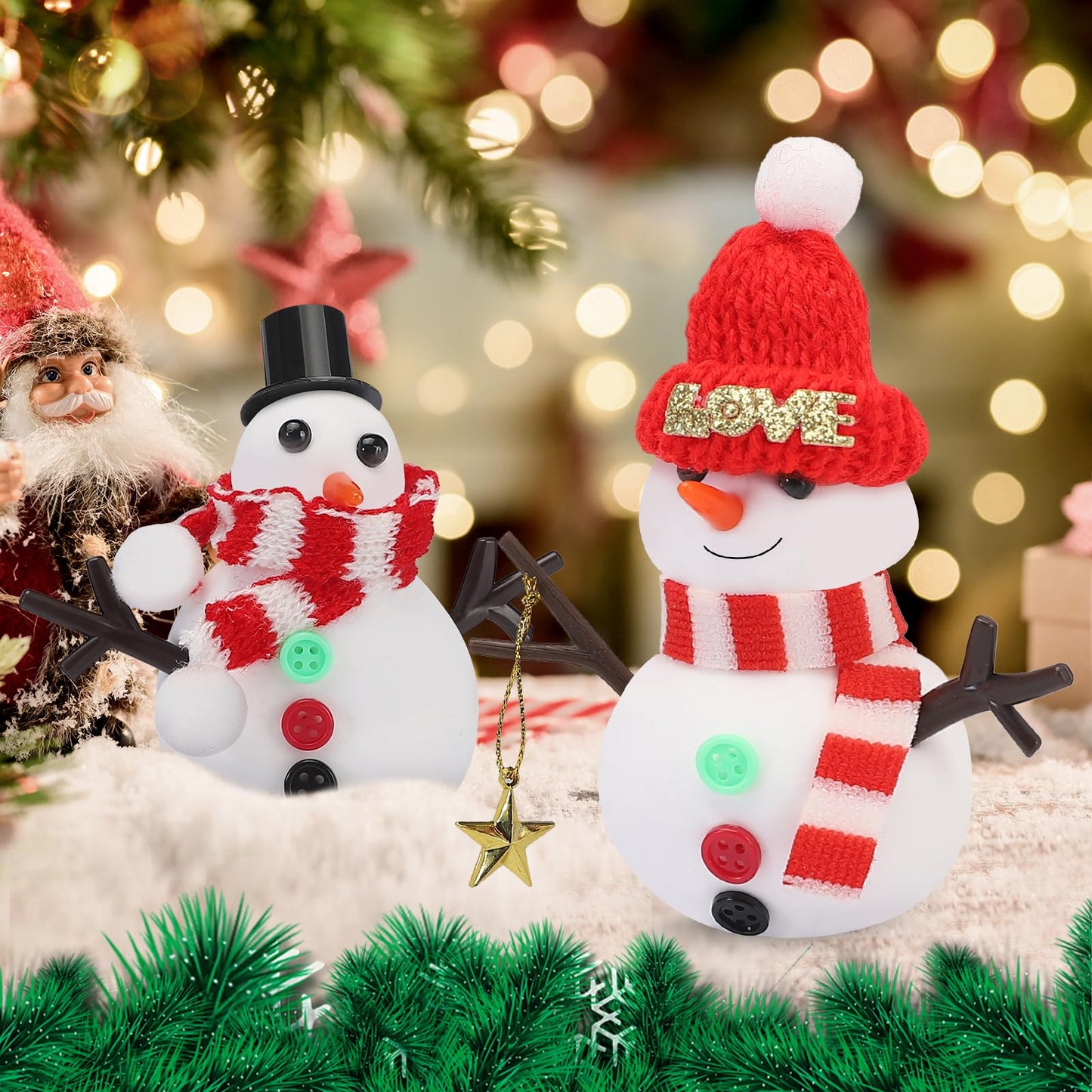 LOVEXIRAN 9 Pack Build A Snowman DIY Kit – Kids Christmas Craft Set