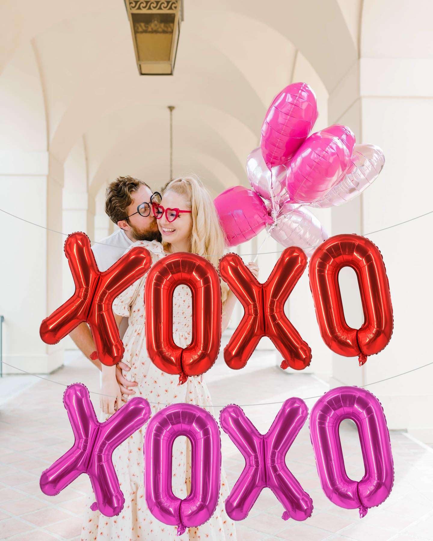 Lovoir 16-Inch Red XOXO Pink XOXO Balloons — 8 Pieces Valentine’s Day Letter Balloons