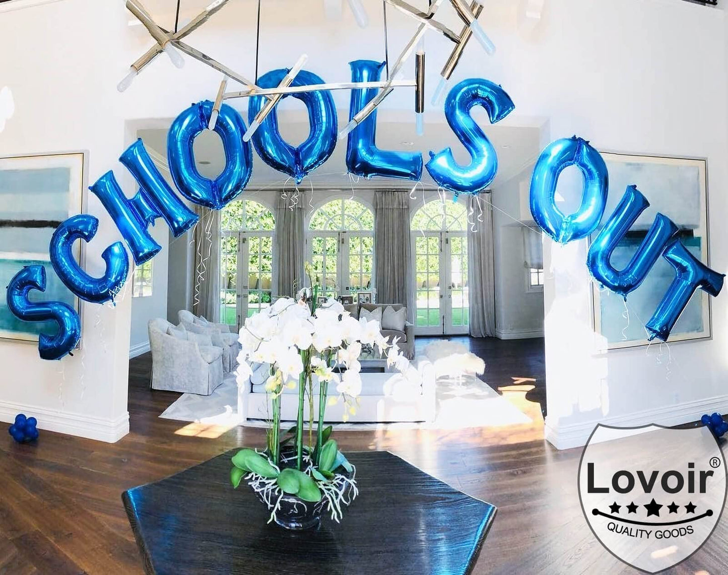 Lovoir 40-Inch Blue Letter K Balloon — Jumbo Mylar Foil Alphabet for Birthday Parties