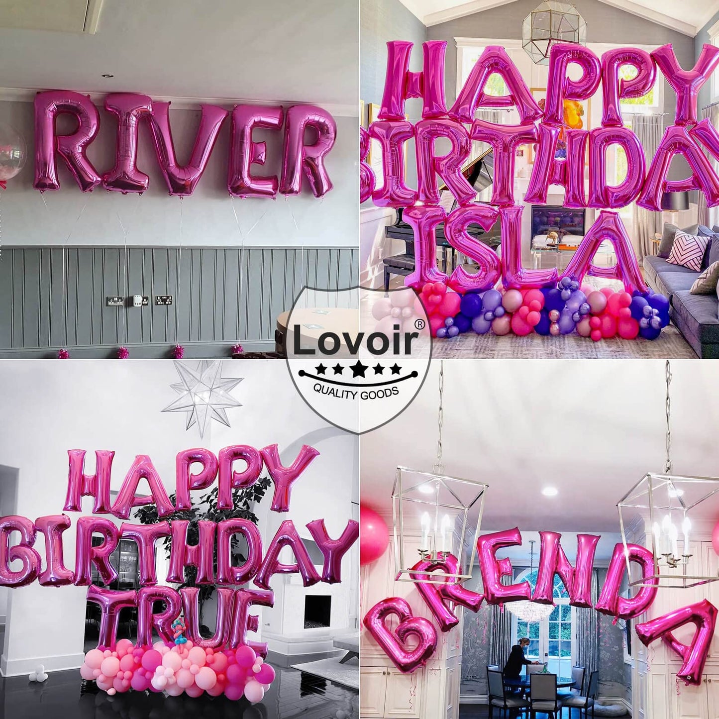 Lovoir 40 Inch Large Hot Pink Letter X Balloon | Jumbo Mylar Foil Balloon for Birthday Party Decor