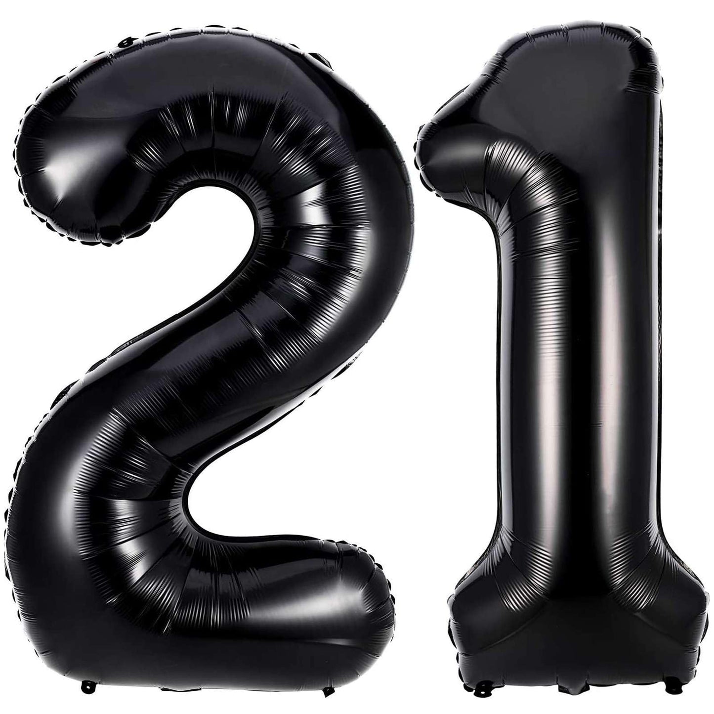 Lovoir Black 21 Number Balloons – 40-Inch Giant Foil Mylar 21st Birthday Party Decor