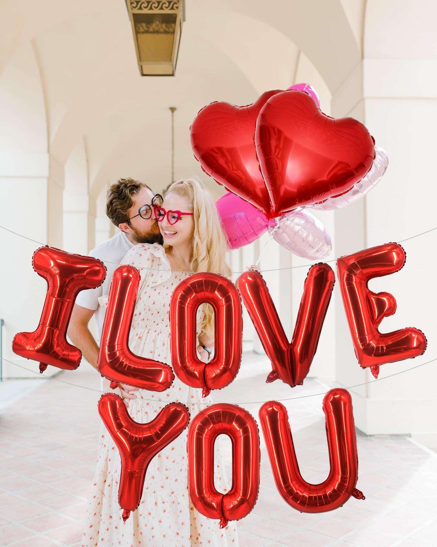 Lovoir 16-Inch Red I LOVE YOU Balloons – 10 Pcs, Valentine’s Day Banner for Weddings & Parties