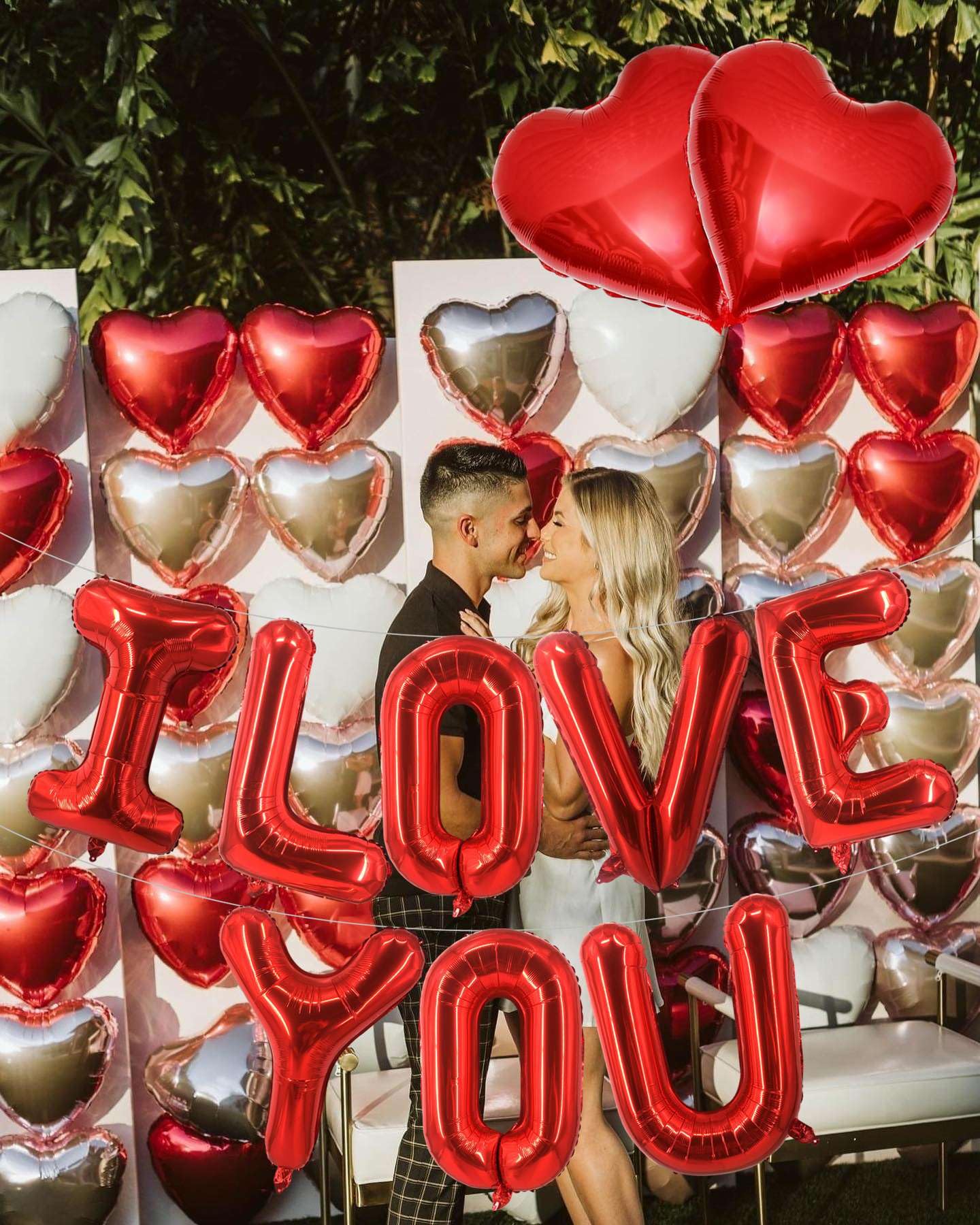 Lovoir 16-Inch Red I LOVE YOU Balloons – 10 Pcs, Valentine’s Day Banner for Weddings & Parties