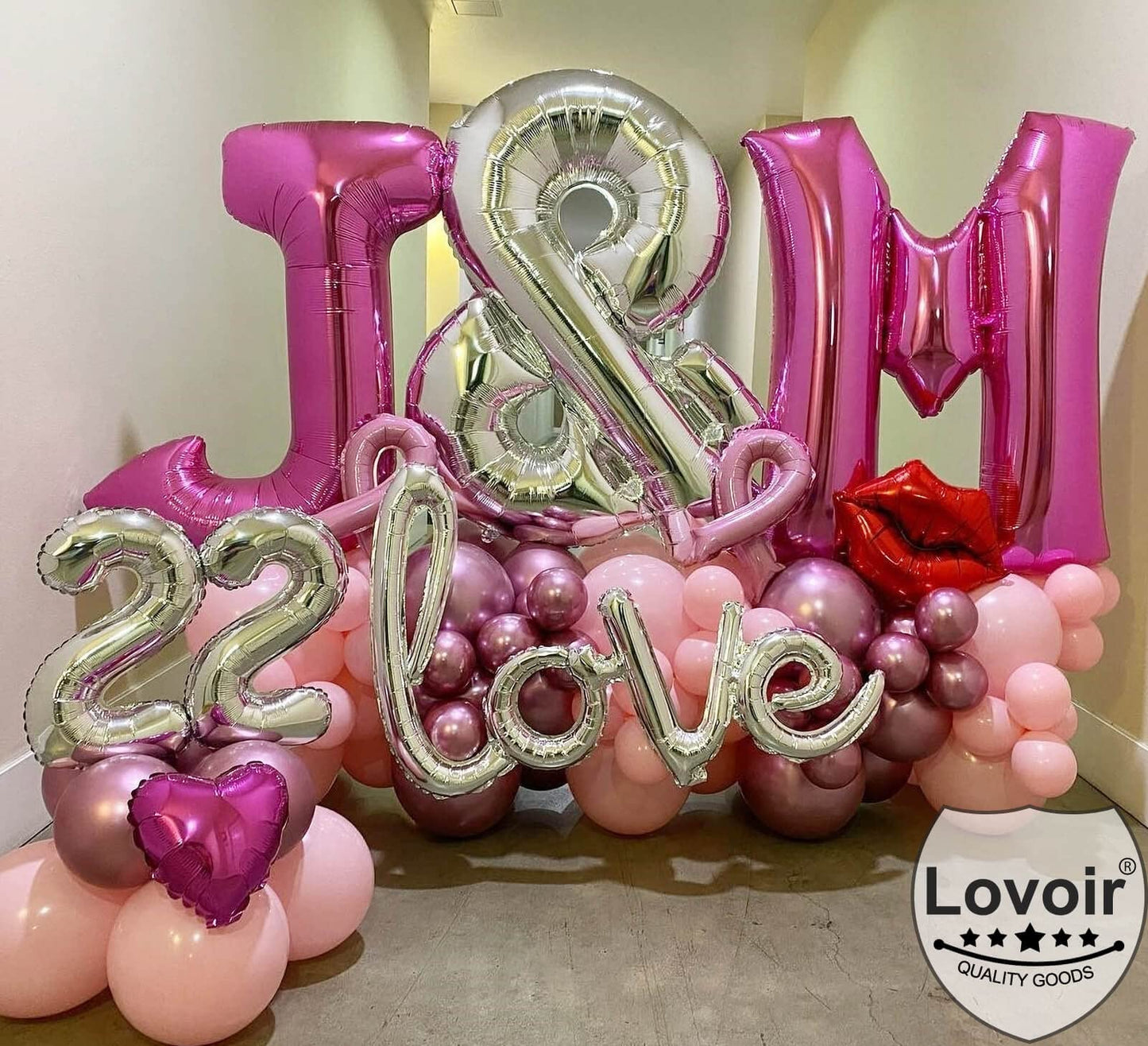 Lovoir 40 Inch Large Hot Pink Letter X Balloon | Jumbo Mylar Foil Balloon for Birthday Party Decor