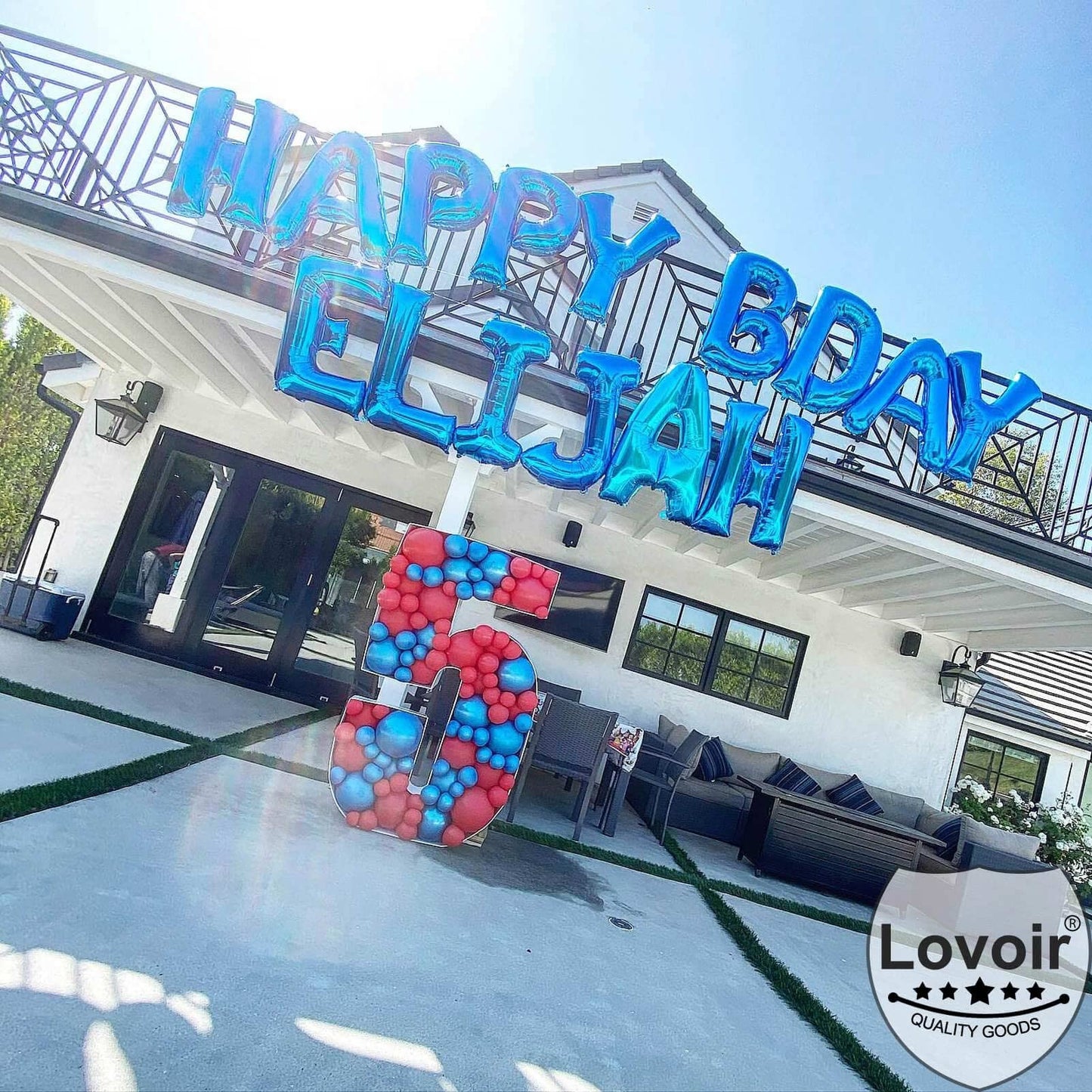 Lovoir 40-Inch Blue Letter K Balloon — Jumbo Mylar Foil Alphabet for Birthday Parties