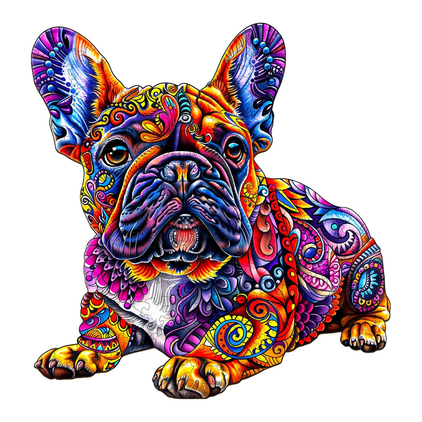 Lovpippi Wooden Puzzle for Adults – French Bulldog 200-Piece Jigsaw (11.4 x 10.9 in)
