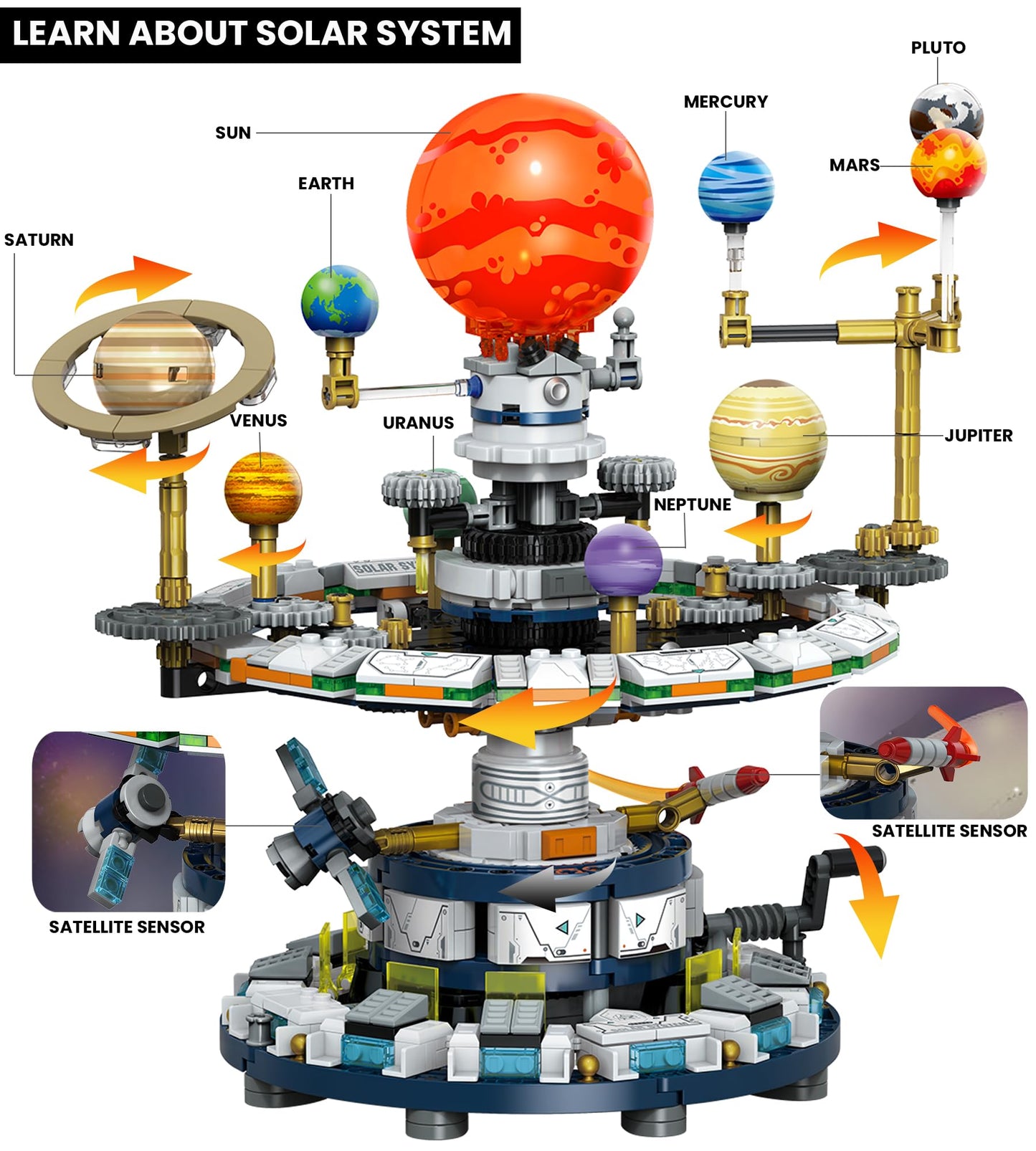 Loyratche Rotatable Solar System Kit – 963pcs STEM Toy for Teens 12+