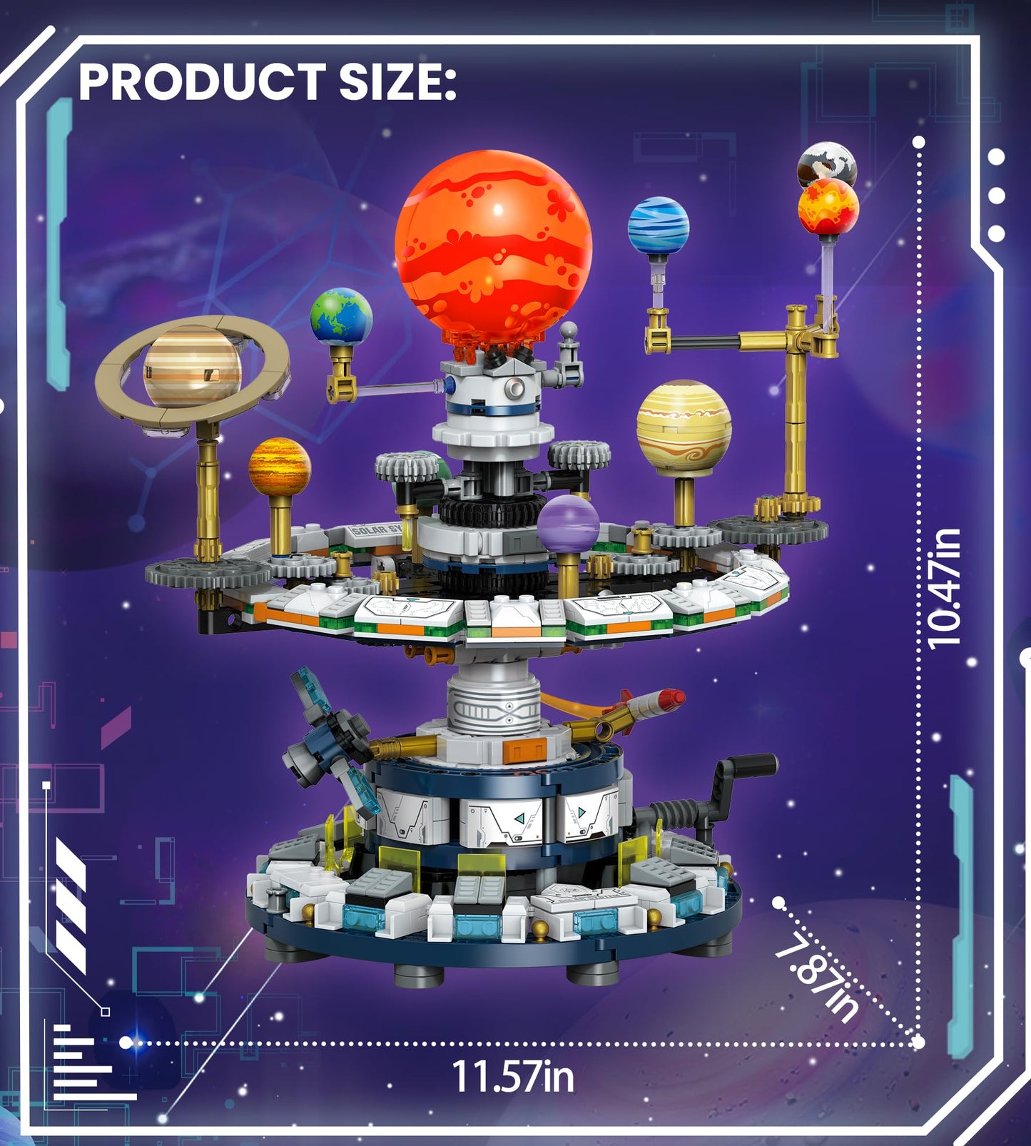 Loyratche Rotatable Solar System Kit – 963pcs STEM Toy for Teens 12+