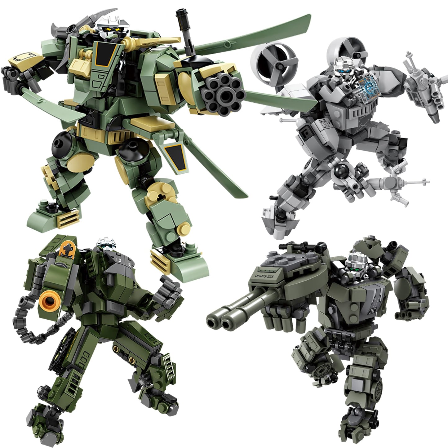 Loyratche Transforming Mech Robot Building Set – 1448 PCS, 4 Destroy Warrior Mechs, Gift for Teens 14+