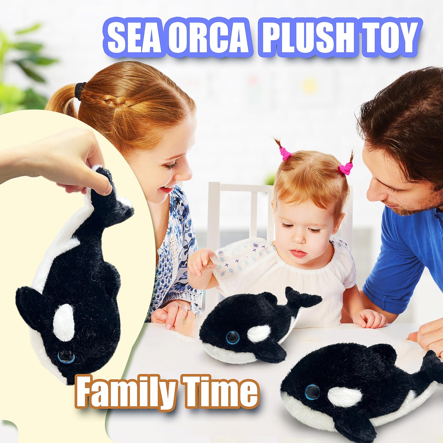 LoYuSenn 11-Inch Orca Stuffed Animal Plush Toy for Kids – Cute, Huggable Sea Friend