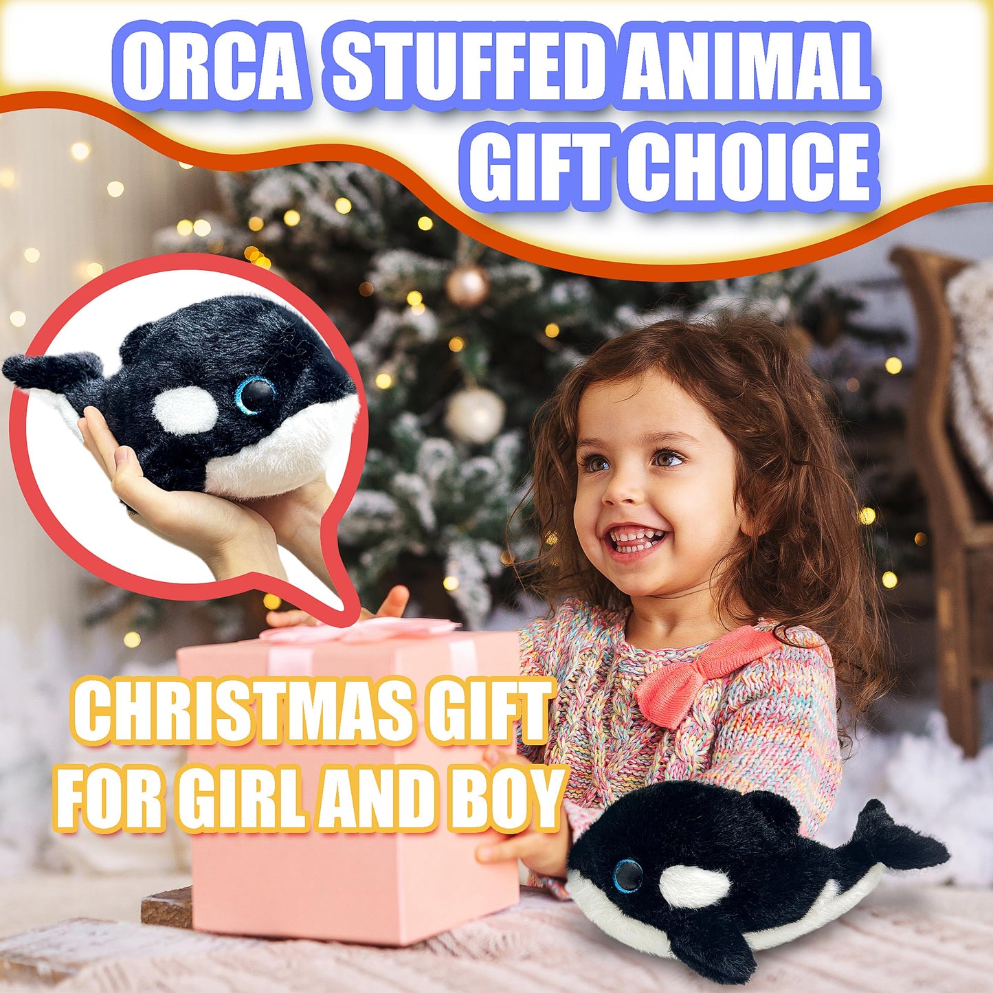LoYuSenn 11-Inch Orca Stuffed Animal Plush Toy for Kids – Cute, Huggable Sea Friend
