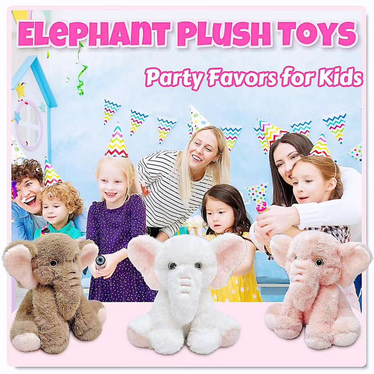 LoYuSenn 10-Inch Pink Elephant Plush – Cute Baby Stuffed Toy