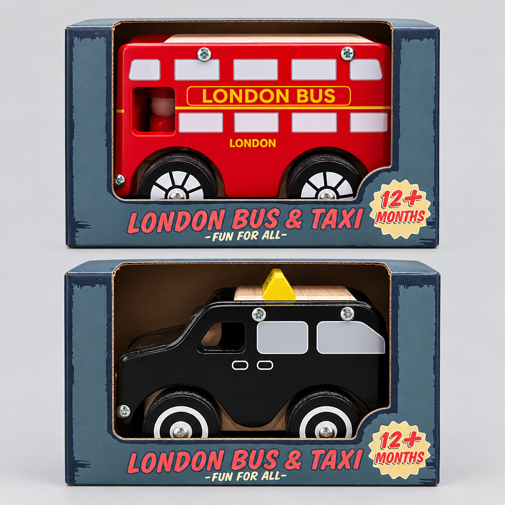 Retro Taxi & Bus  set