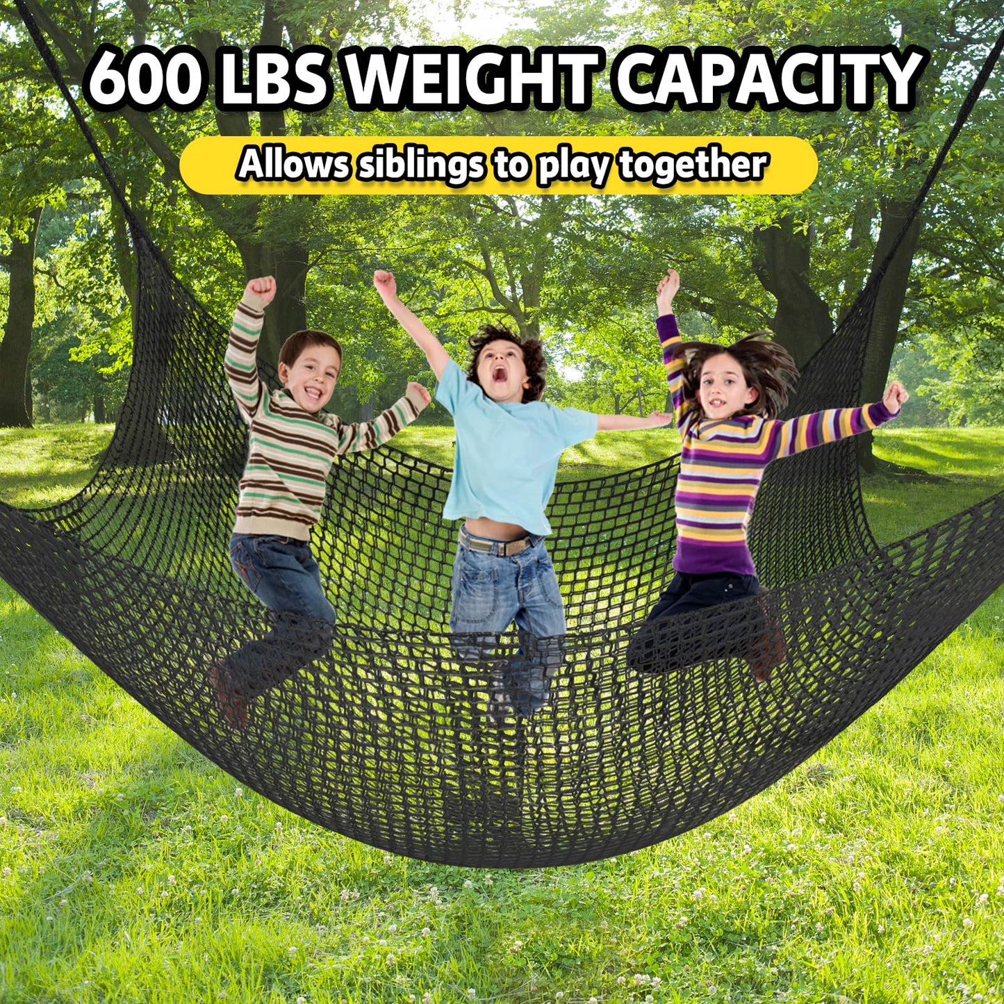 LPIW Climbing Net for Kids – 9.9ft x 9.9ft Double-Layer Safety Net